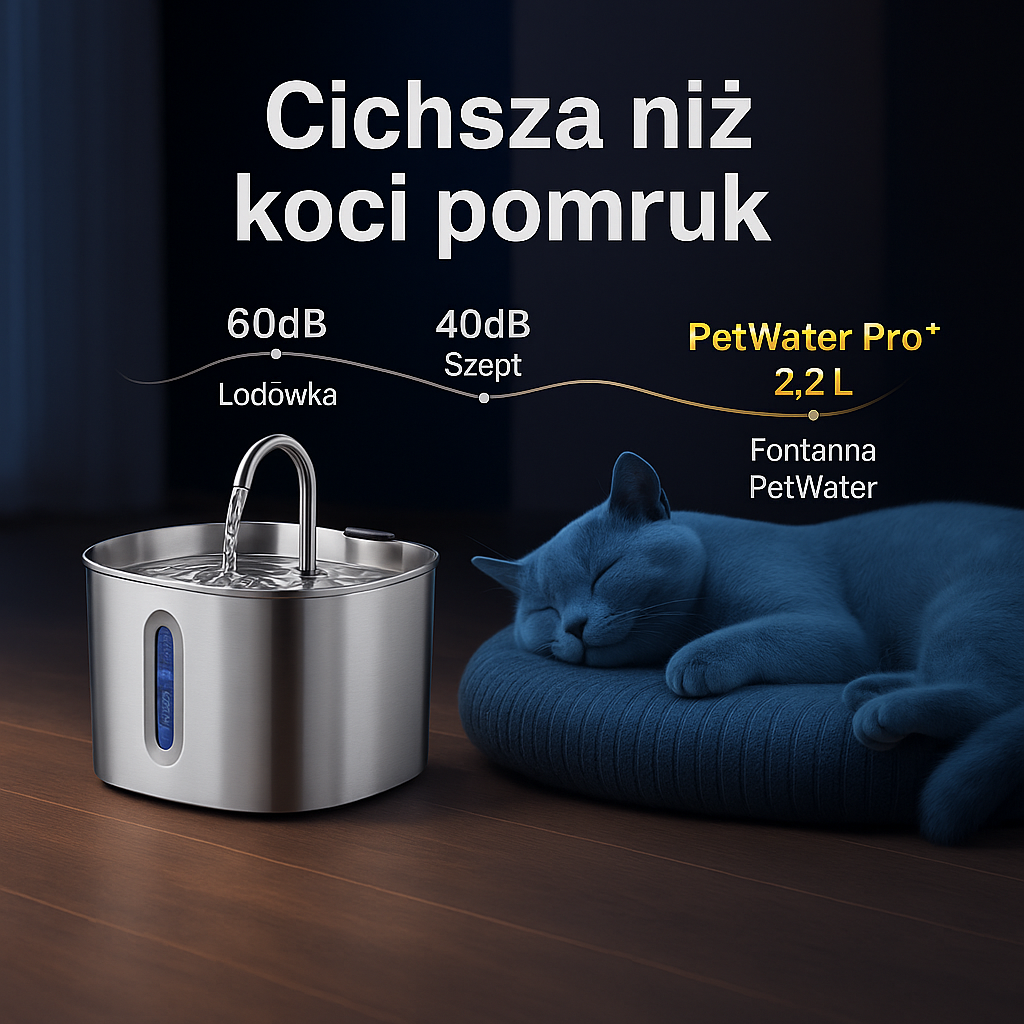Fontanna ze stali nierdzewnej dla kota PetWater Pro™