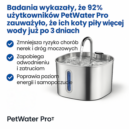 Fontanna ze stali nierdzewnej dla kota PetWater Pro™
